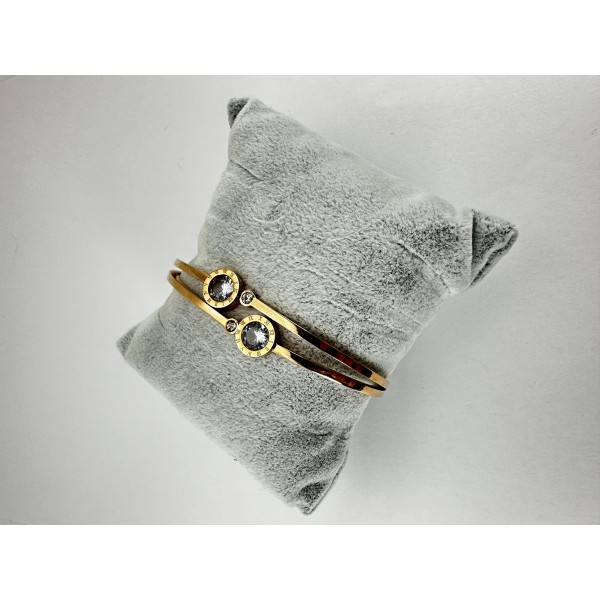 Bronz Taşlı Romen Sayılı Bileklik